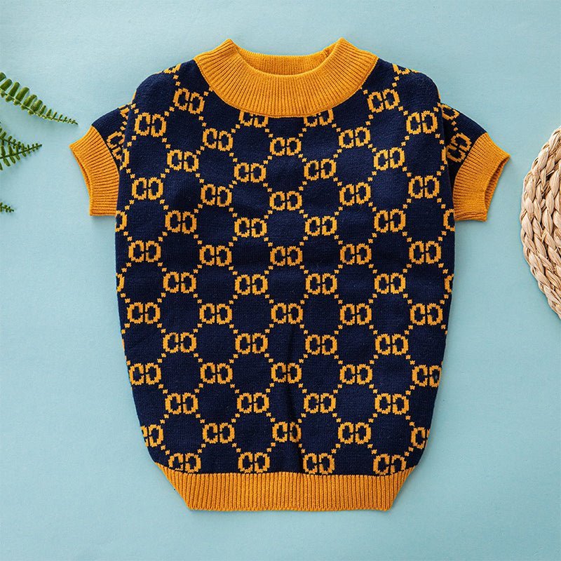 Knitwear Sweater Dog Clothes Soft Vintage Retro Yellow - PIKAPIKA