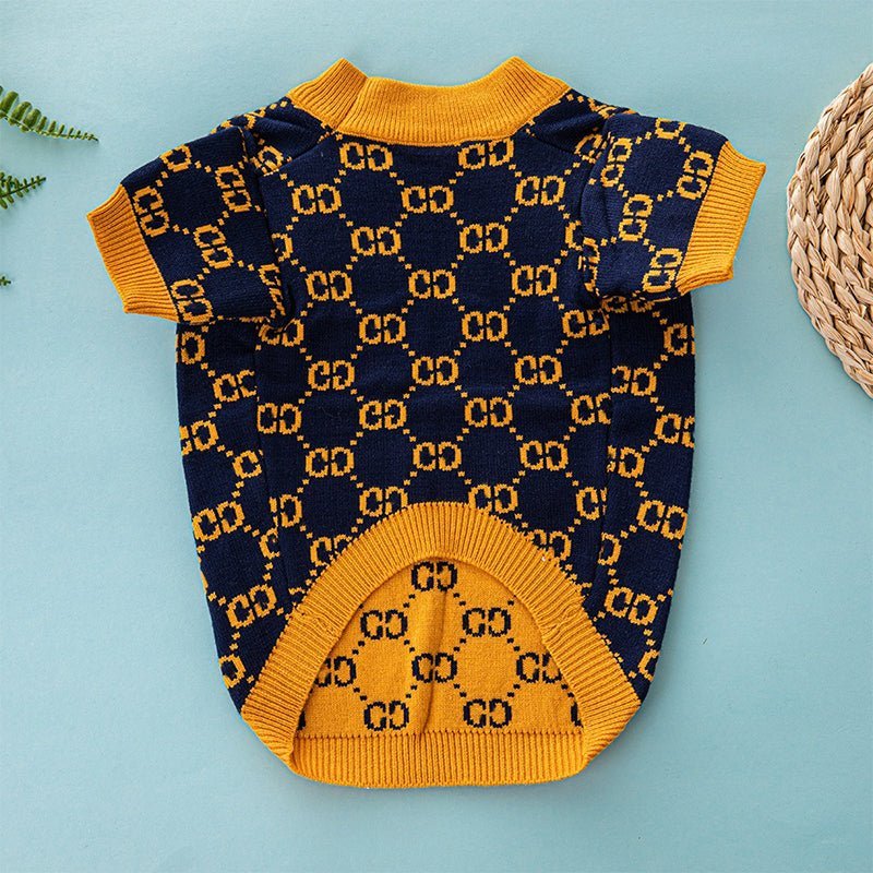Knitwear Sweater Dog Clothes Soft Vintage Retro Yellow - PIKAPIKA