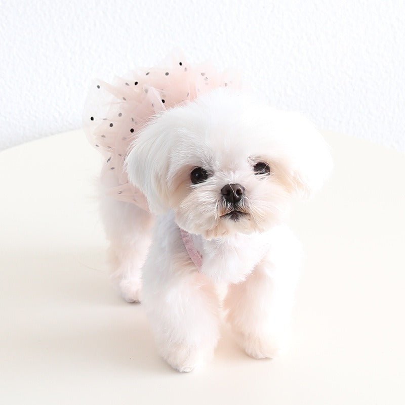 pet dog lace dress Pink Lace and Ruffles Dog Dress