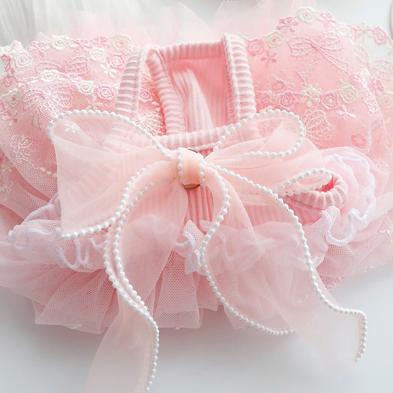 Layered Skirt Sleeveless Lace Cat Dress Cat Clothes - PIKAPIKA