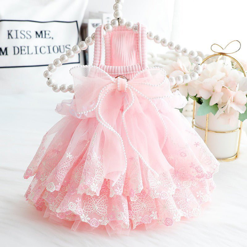 Layered Skirt Sleeveless Lace Cat Dress Cat Clothes - PIKAPIKA