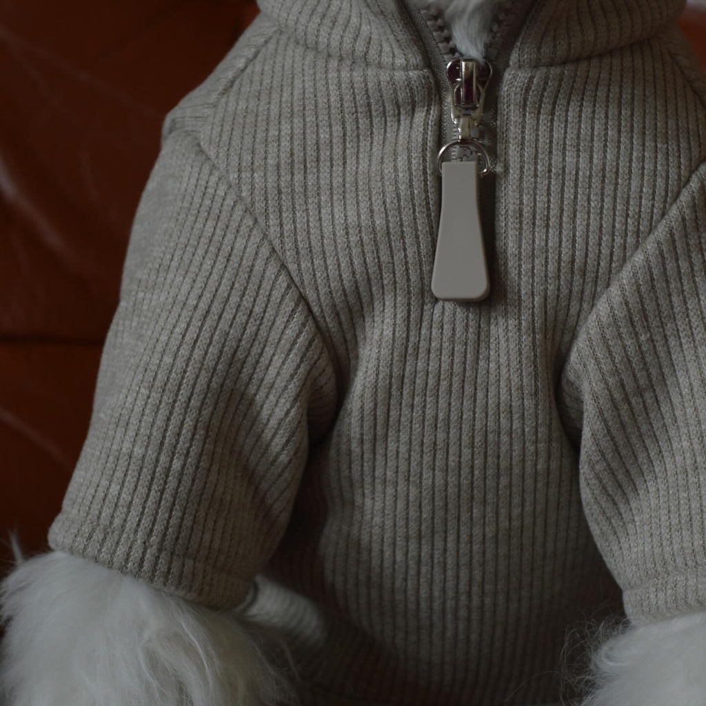 Leather Zip Vest Soft Jacket Fleece Onesies for Schnauzer Bichon Teddy - PIKAPIKA