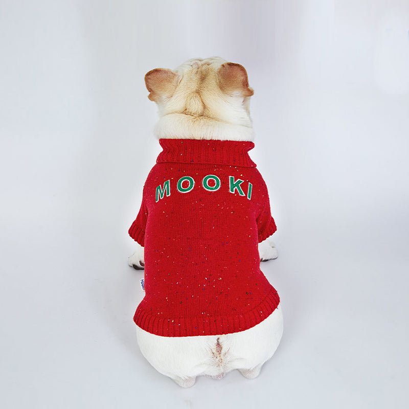 Letter Embroidered Christmas Dog Sweater - PIKAPIKA