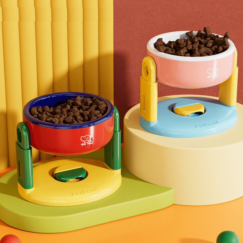 Liftable Pet Bowl Suction Cup Food Water Bowl Adjustable Height - PIKAPIKA