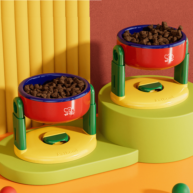 Liftable Pet Bowl Suction Cup Food Water Bowl Adjustable Height - PIKAPIKA