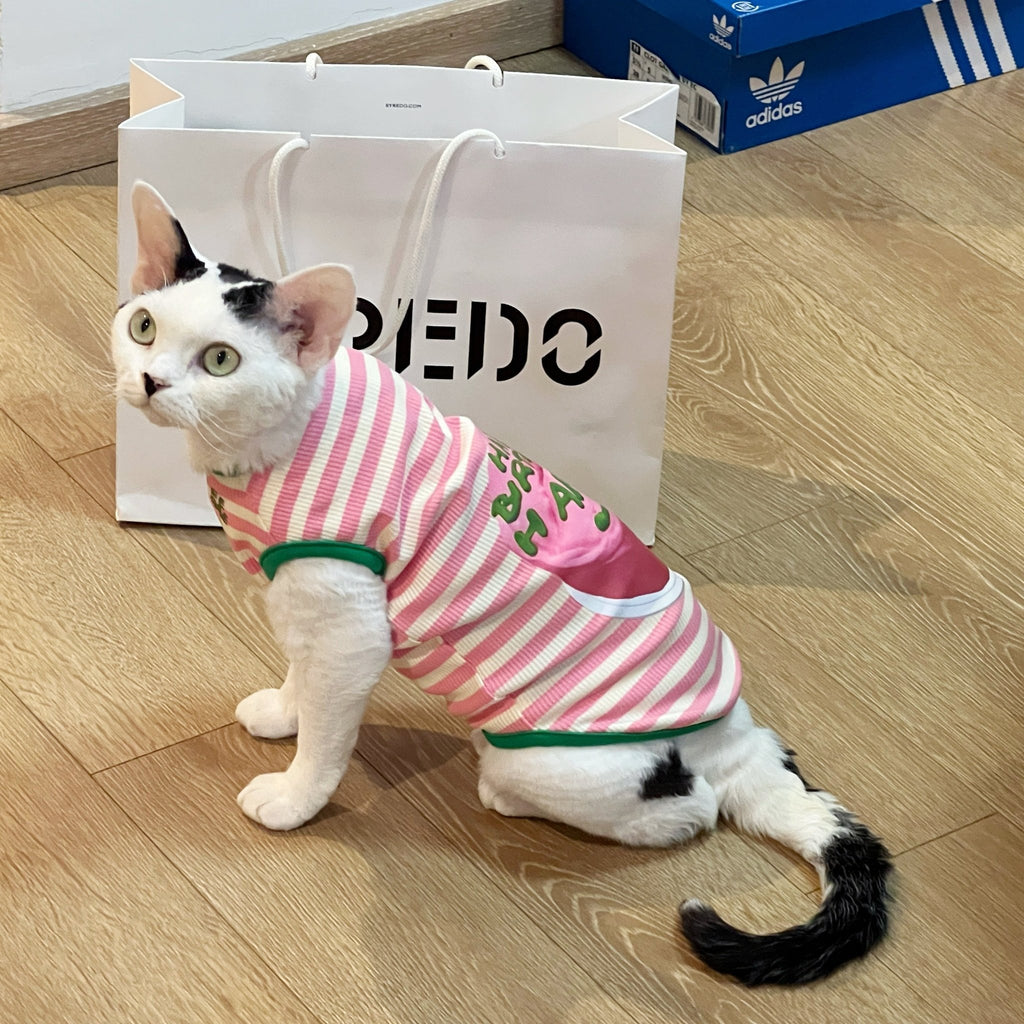 Lightweight Summer Striped Vest for Sphynx Cats - PIKAPIKA