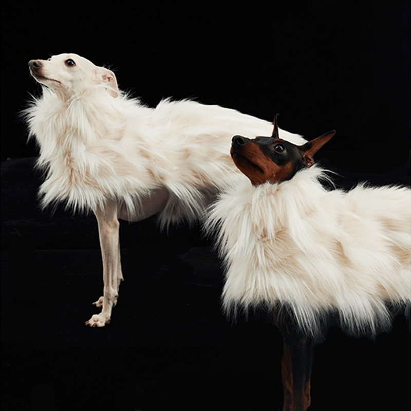 Luxury Dog Clothes Faux Fur Cape for Italian Greyhound Whippet - PIKAPIKA