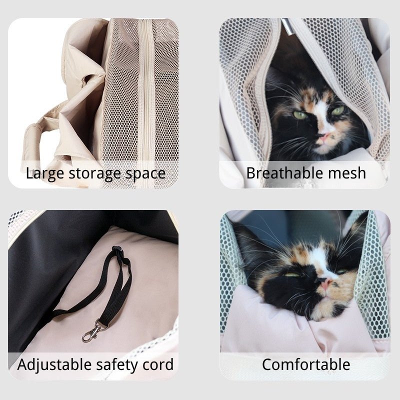 Mesh Breathable Pet Carrier for Dog Cat Under 15.4 lb - PIKAPIKA