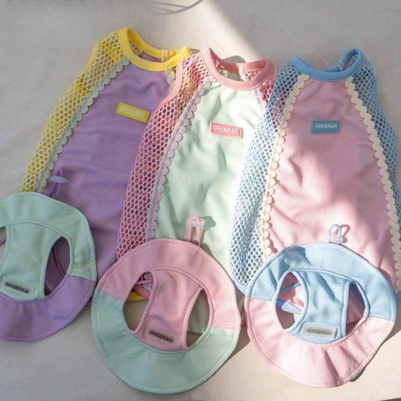 Mesh Splice Breathable Elastic Cooling Sun Protection Vest Sphynx Cat Clothes - PIKAPIKA