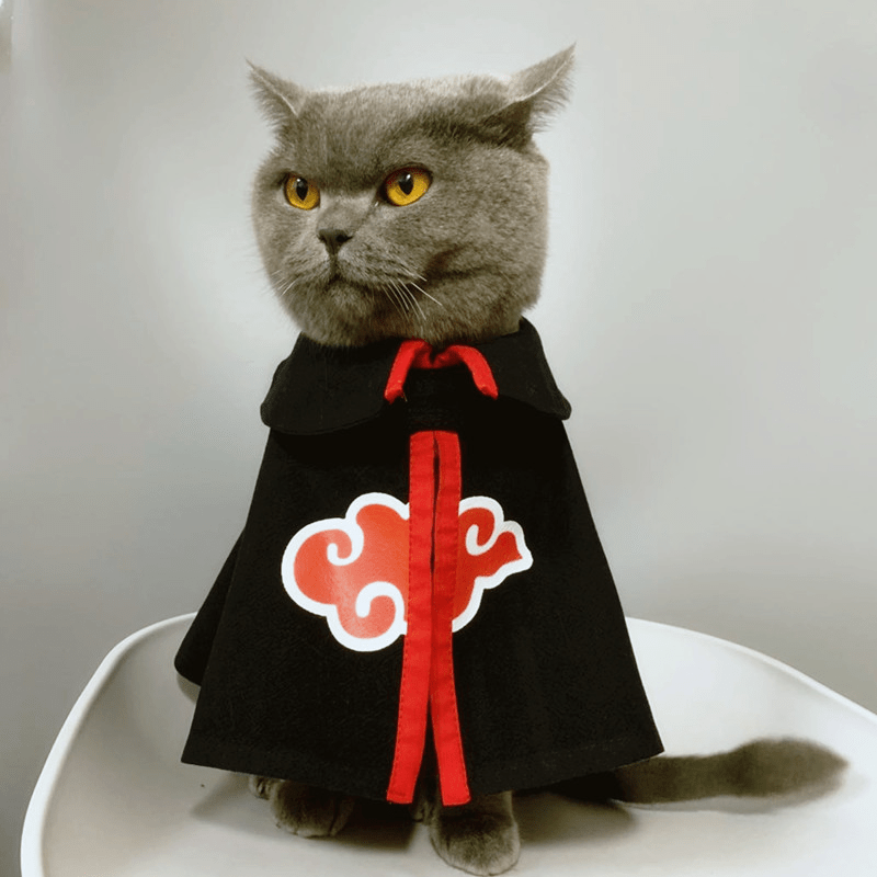 Naruto Akatsuki Halloween Pet Cloak Cat Costumes Ninja Outfit - PIKAPIKA