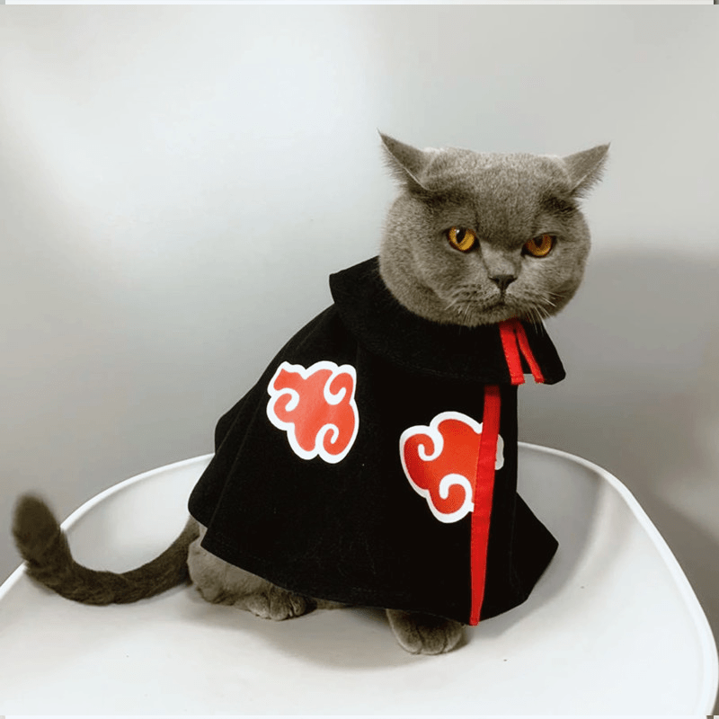 Naruto Akatsuki Halloween Pet Cloak Cat Costumes Ninja Outfit - PIKAPIKA