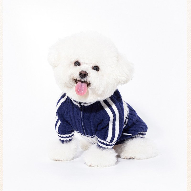 Navy Style Zip Sweater Dog Clothes - PIKAPIKA