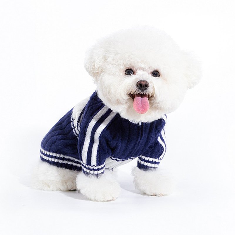 Navy Style Zip Sweater Dog Clothes - PIKAPIKA