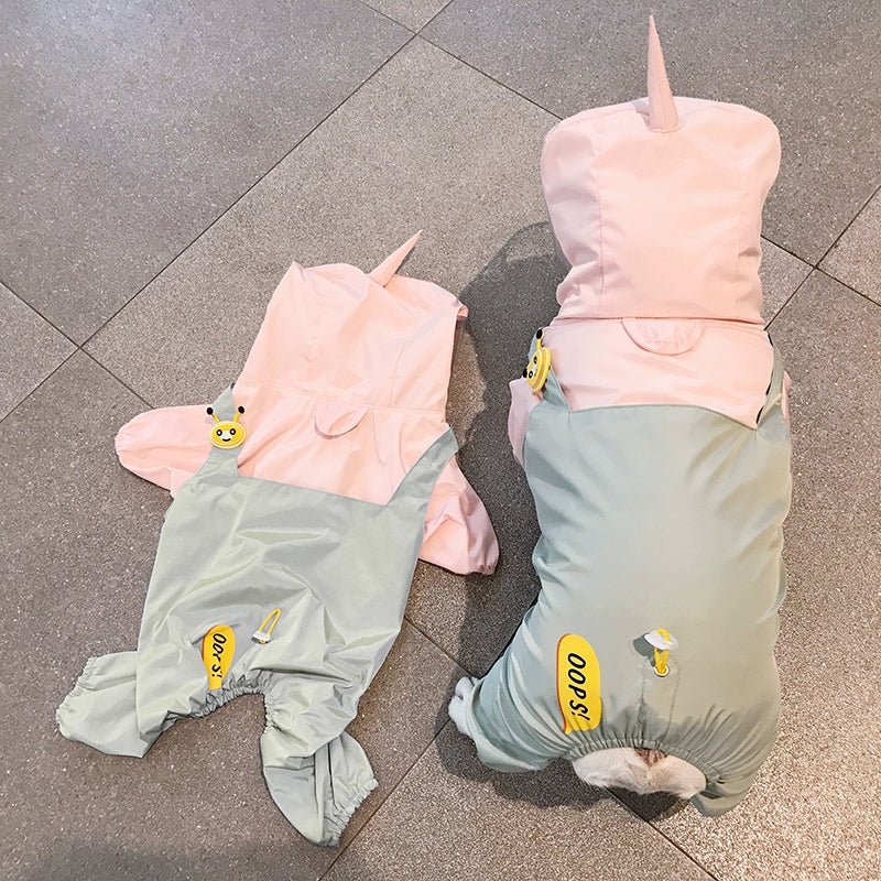 Outdoor Raincoat Dog 4 Legs Waterproof Zip Clothes Bulldog Corgi - PIKAPIKA