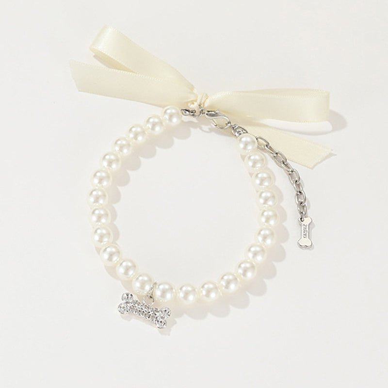 Pearl Jewelry with Bow Dog & Cat Necklace - PIKAPIKA