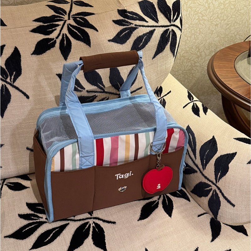 Pet Carrier Breathable Stripes Handbag for Dog Cat Under 8.8 lb - PIKAPIKA