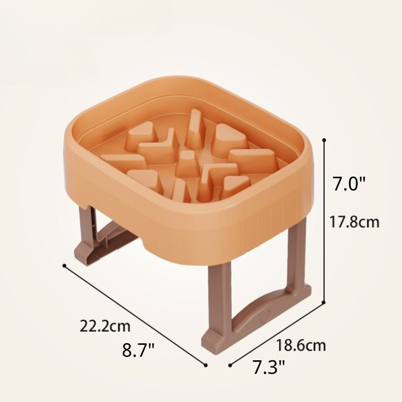 Pet Slow Feeder Double Food Bowl With Detachable Holder - PIKAPIKA