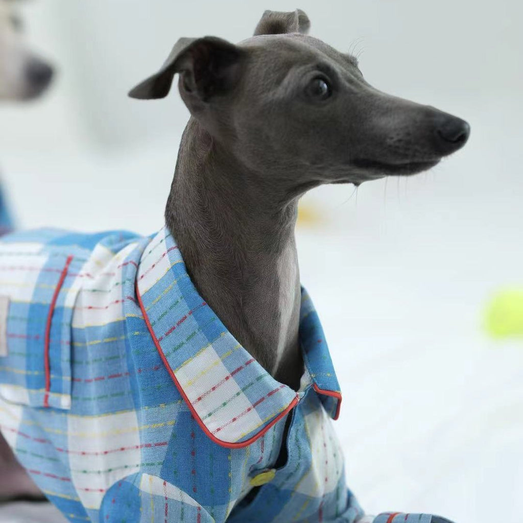 Plaid Cotton Dog Pajamas Comfortable Spring Loungewear - PIKAPIKA