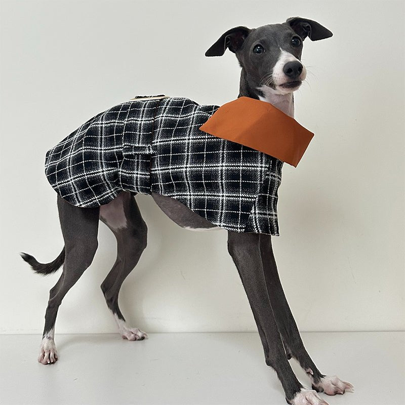 Plaid Wind Coat Cloak for Italian Greyhound Whippet - PIKAPIKA