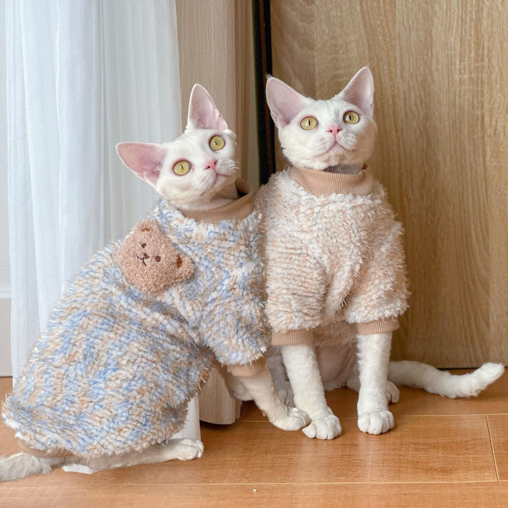 Plush Fleece Shirts Sphynx Cat Clothes - PIKAPIKA
