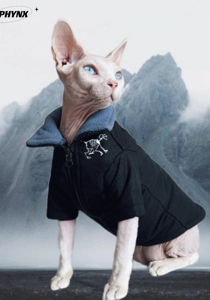 Polar Fleece Zip Coat Winter Jacket Sphynx Cat Clothes - PIKAPIKA