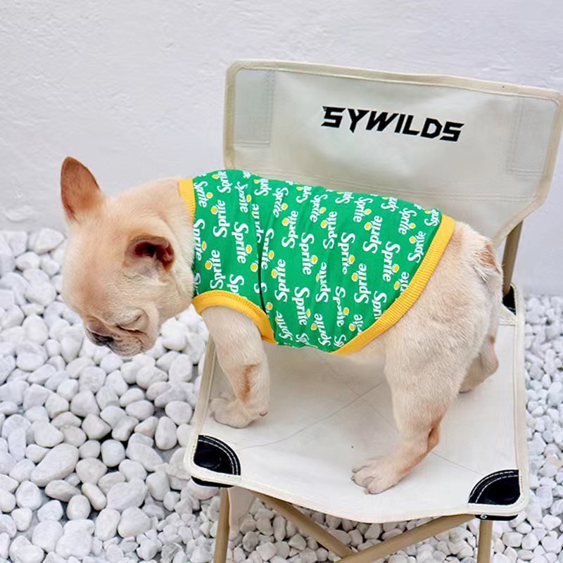 Print Sleeveless Tank T shirt Bulldog Dog Clothes - PIKAPIKA