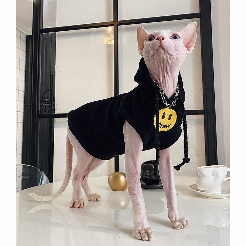Printed Hoodie Sphynx Cat Clothes - PIKAPIKA