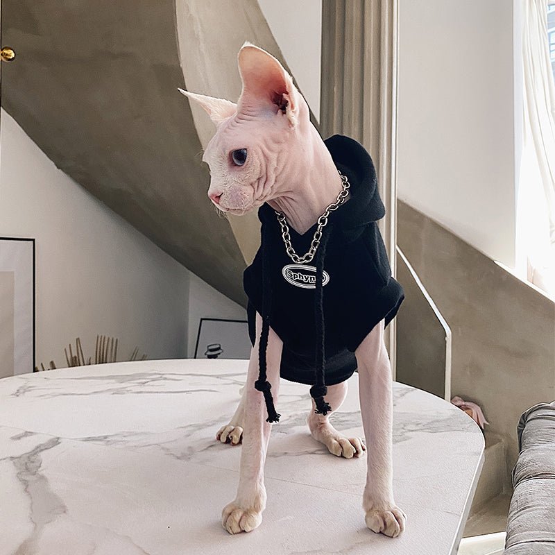 Printed Hoodie Sphynx Cat Clothes