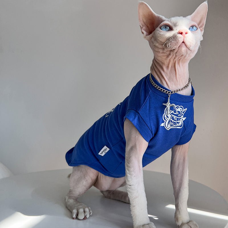 Printed T-shirt Sphynx Cat Clothes - PIKAPIKA