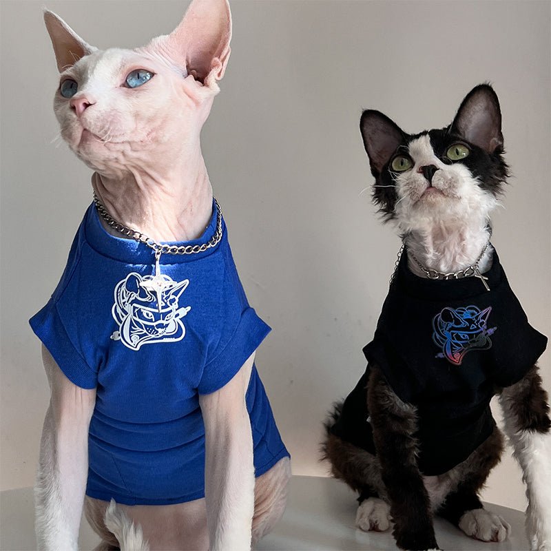 Printed T-shirt Sphynx Cat Clothes - PIKAPIKA