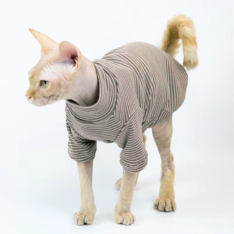 Pullover T-shirt Stripe Sphynx Cat Clothes - PIKAPIKA