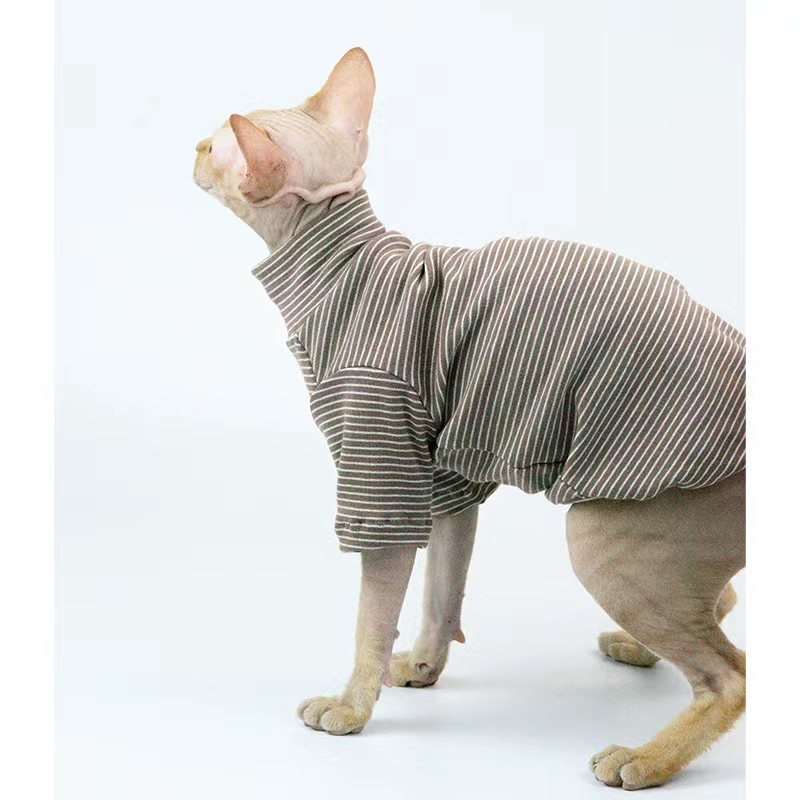 Pullover T-shirt Stripe Sphynx Cat Clothes - PIKAPIKA