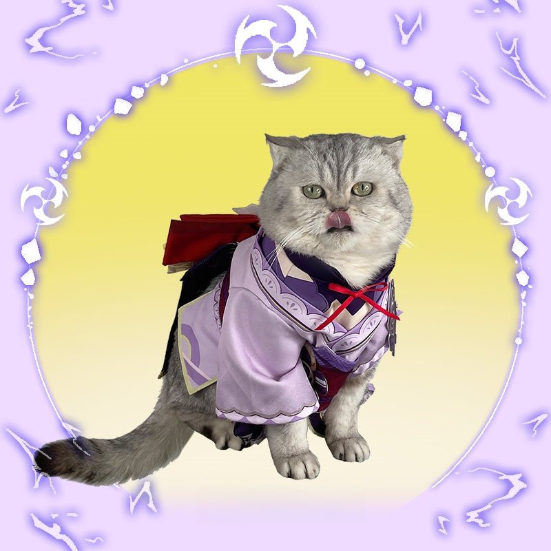 Raiden Shogun Genshin Impact Cat Costume Pet Cosplay Outfit - PIKAPIKA