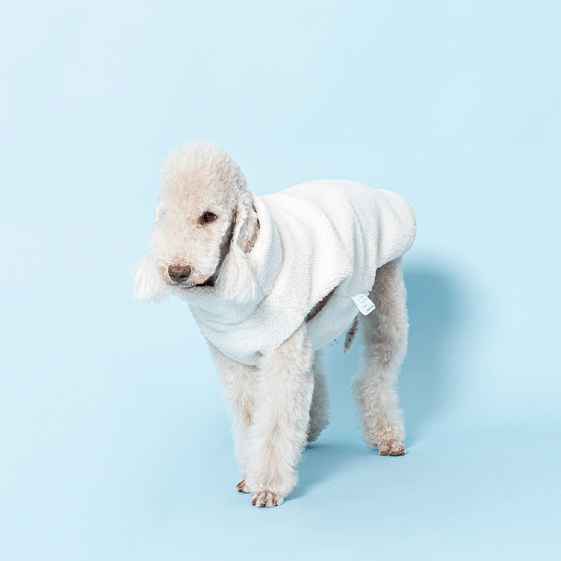 Reversible Padded Dog Jacket Fleece Clothes Bedlington - PIKAPIKA