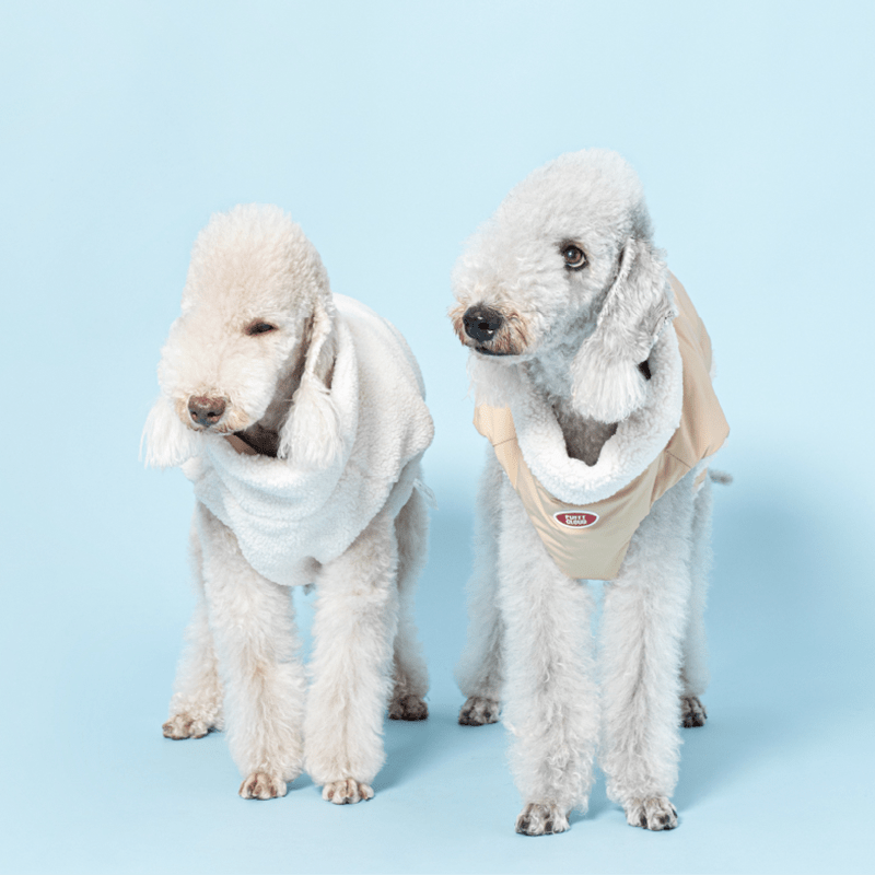 Reversible Padded Dog Jacket Fleece Clothes Bedlington - PIKAPIKA