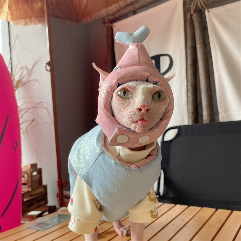 Reversible Winter Coat Sphynx Cat Clothes Devon Rex Cozy Vest - PIKAPIKA