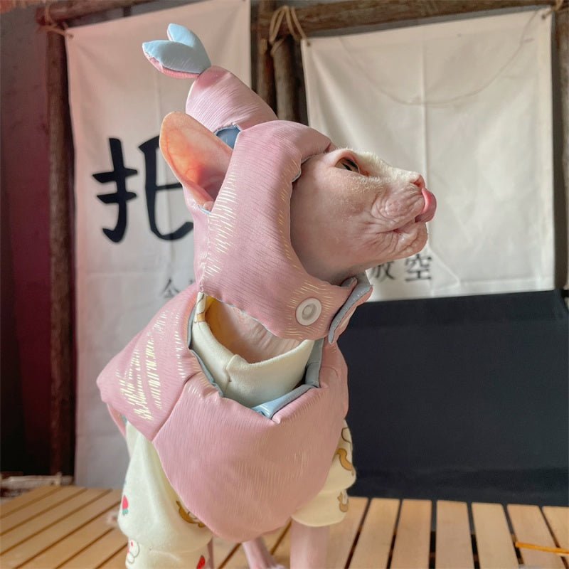 Reversible Winter Coat Sphynx Cat Clothes Devon Rex Cozy Vest - PIKAPIKA