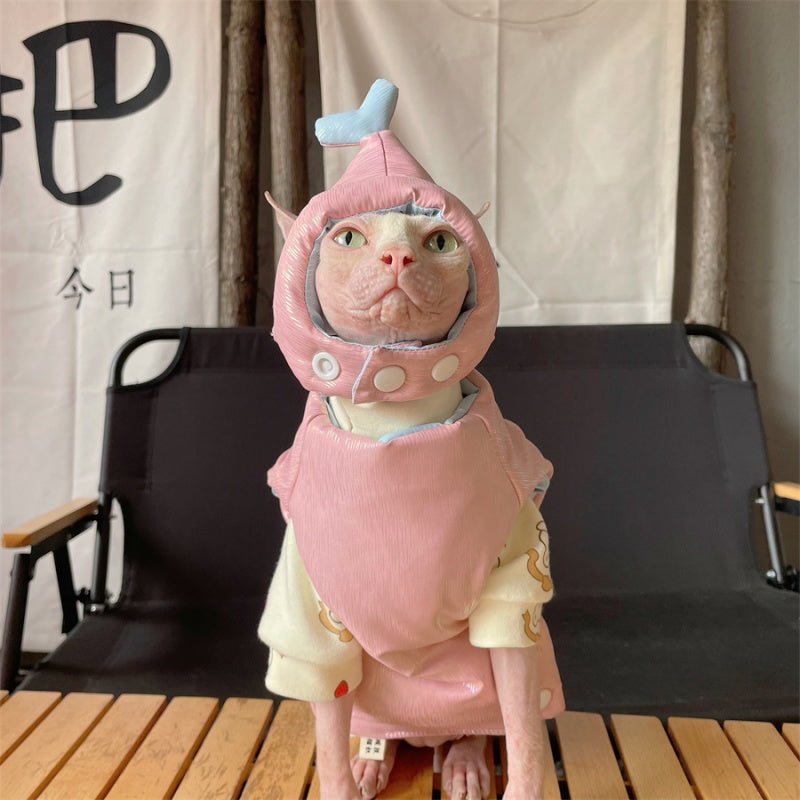 Reversible Winter Coat Sphynx Cat Clothes Devon Rex Cozy Vest - PIKAPIKA