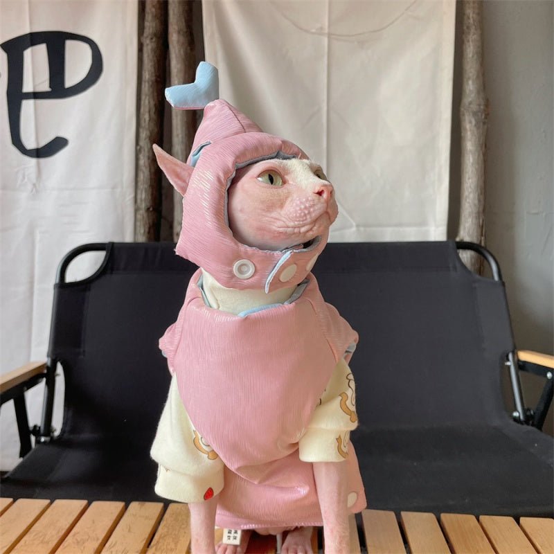 Reversible Winter Coat Sphynx Cat Clothes Devon Rex Cozy Vest - PIKAPIKA