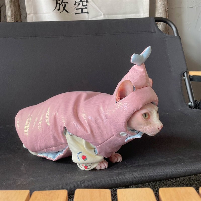 Reversible Winter Coat Sphynx Cat Clothes Devon Rex Cozy Vest - PIKAPIKA