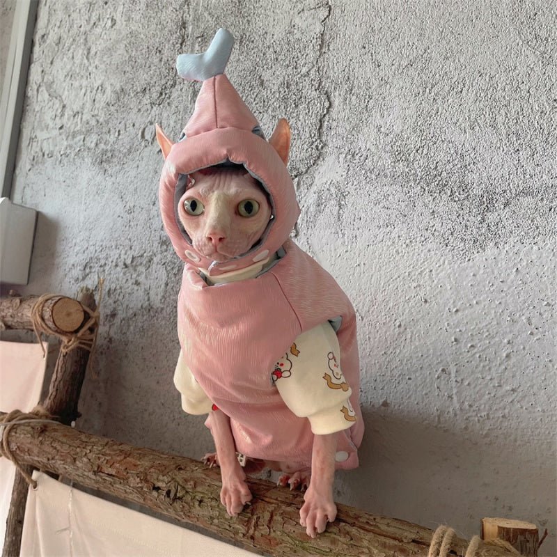 Reversible Winter Coat Sphynx Cat Clothes Devon Rex Cozy Vest - PIKAPIKA