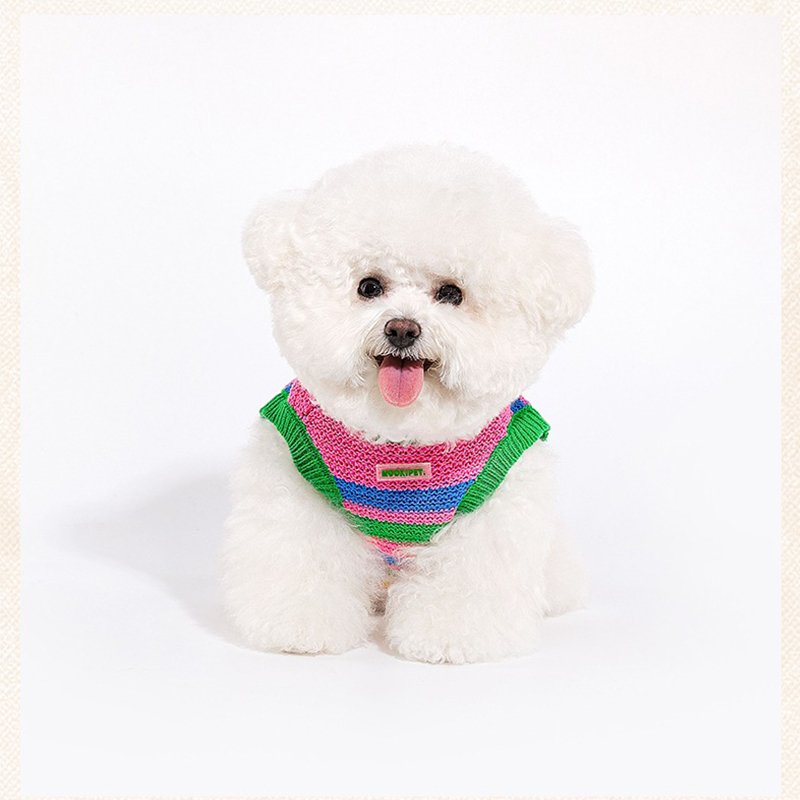 Sleeveless Stripe Knit Sweater Dog Clothes - PIKAPIKA