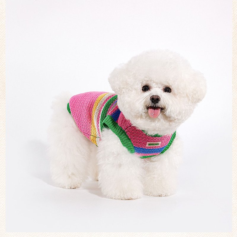 Sleeveless Stripe Knit Sweater Dog Clothes - PIKAPIKA