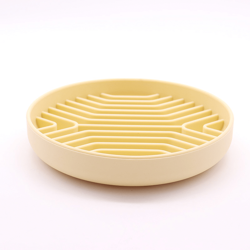 Slow Feeder Dog Bowls, Silicone Pet Food Bowls with Suction Cups - PIKAPIKA