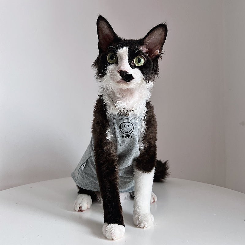 Smile Print Tank Top Sphynx Cat Clothes - PIKAPIKA