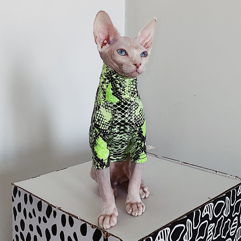 Snake Print T-shirt Sphynx Cat Clothes - PIKAPIKA