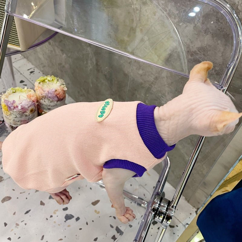 Soft Cotton Onesies for Sphynx Cat Clothes Pink - PIKAPIKA