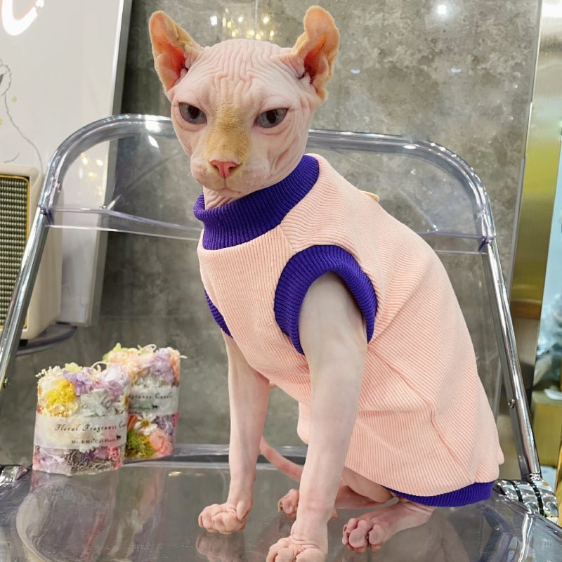 Soft Cotton Onesies for Sphynx Cat Clothes Pink - PIKAPIKA