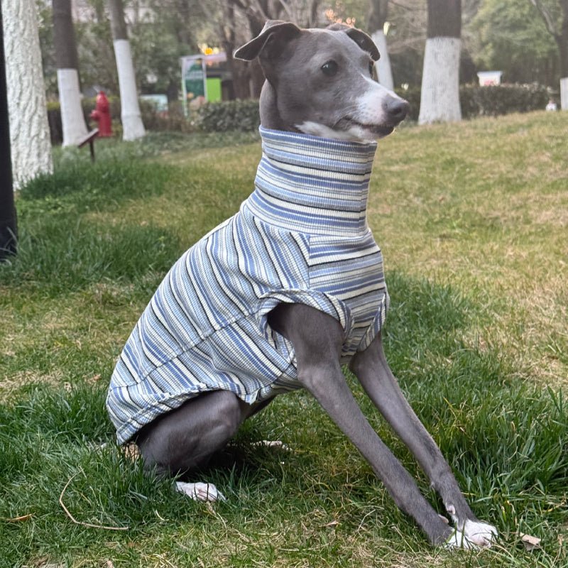 Soft Cotton Shirts for Italian Greyhound Whippet Dog Stripes Breathable Clothes - PIKAPIKA