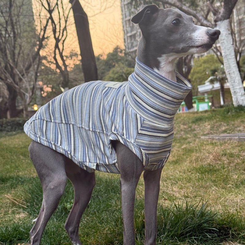 Soft Cotton Shirts for Italian Greyhound Whippet Dog Stripes Breathable Clothes - PIKAPIKA